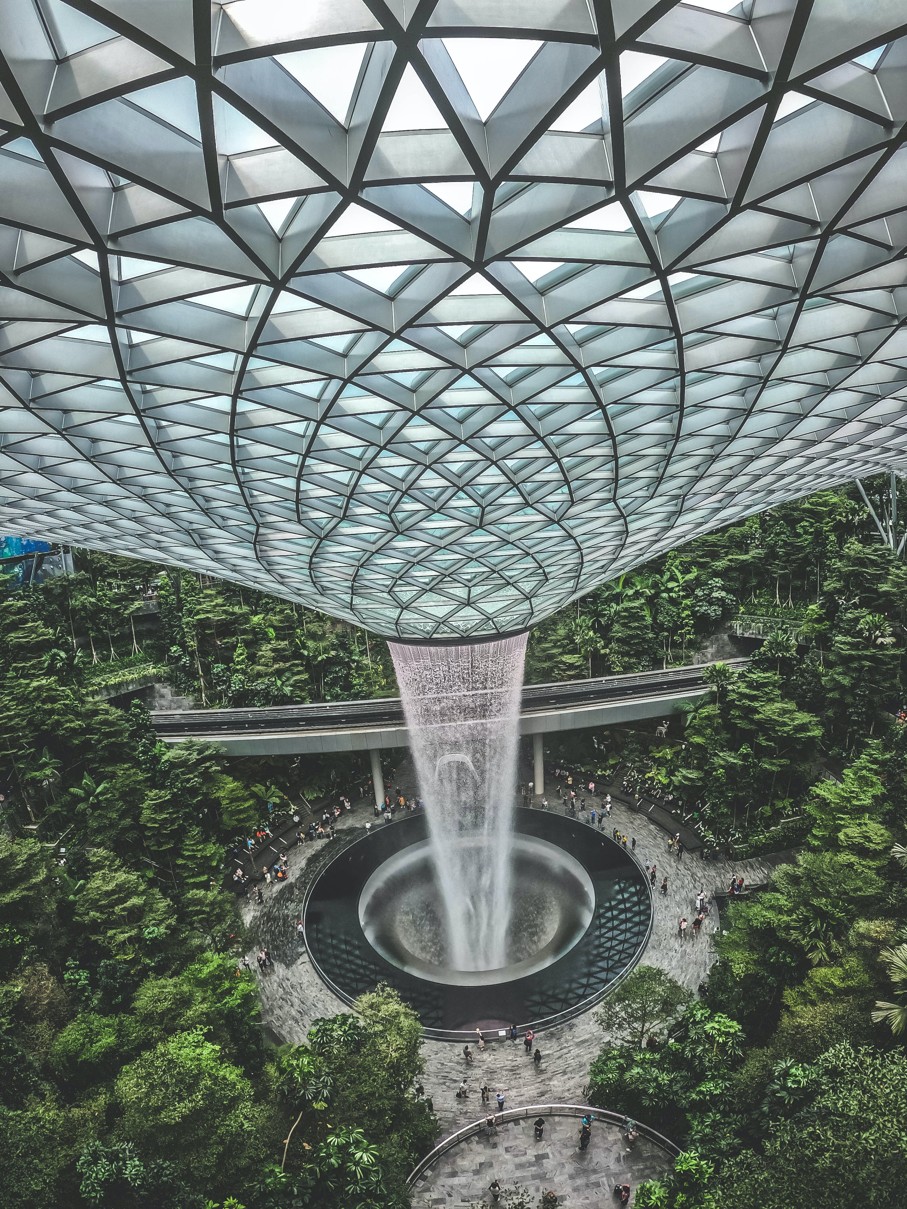 Wasserfall Flughafen Singapur